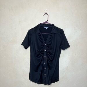 Black Button-Up Women's Top
